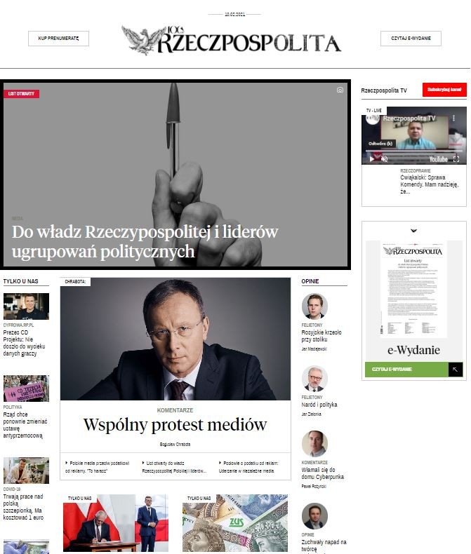 Strona główna rp.pl po godzinie 6