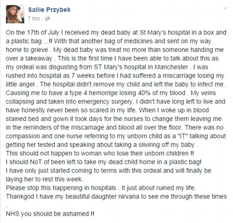 Objava koju je postavila na Fesbuk podeljena je više od 8.000 puta