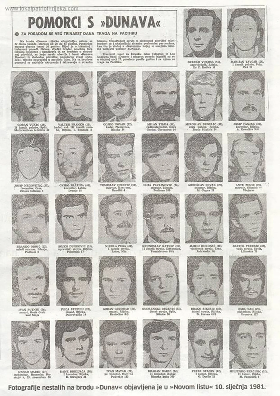 Brod "Dunav" je u morske dubine sa sobom odneo i živote 32 pomorca, među njima je bilo i Srba