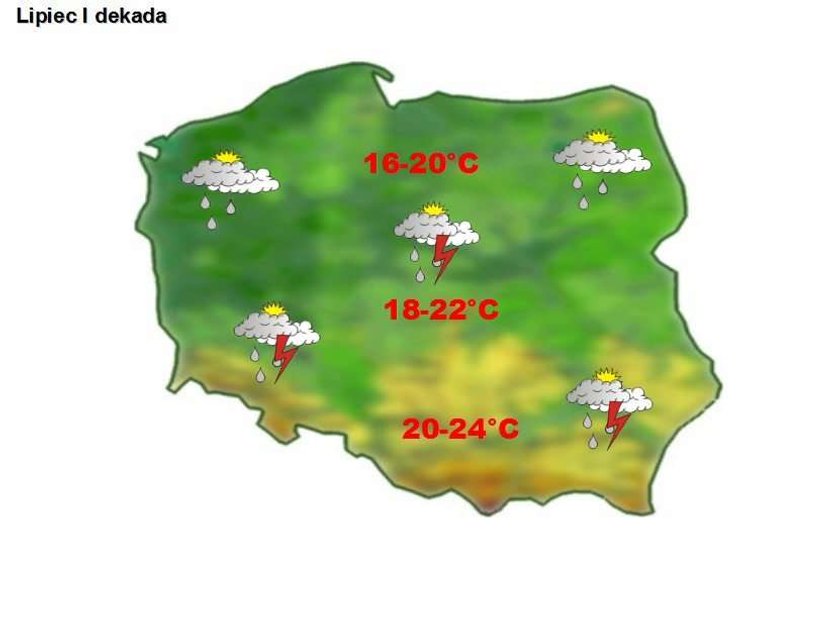 Mapa z prognozą pogody