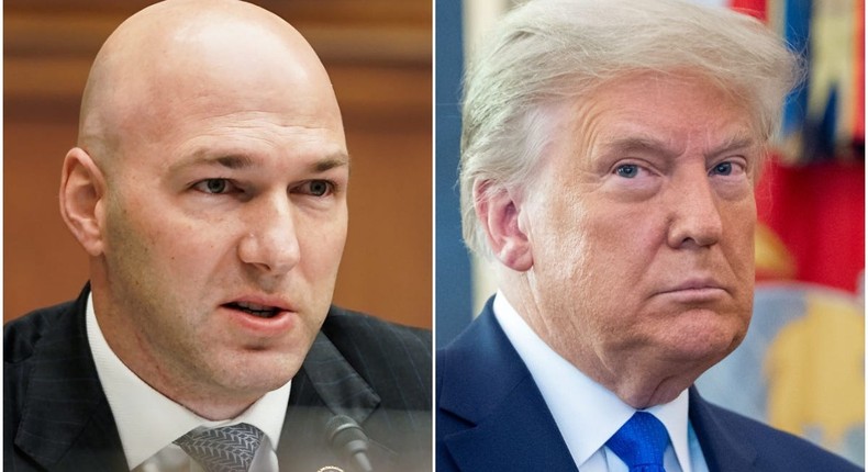 Ohio Rep. Anthony Gonzalez (L) and Former President Donald Trump (R).
