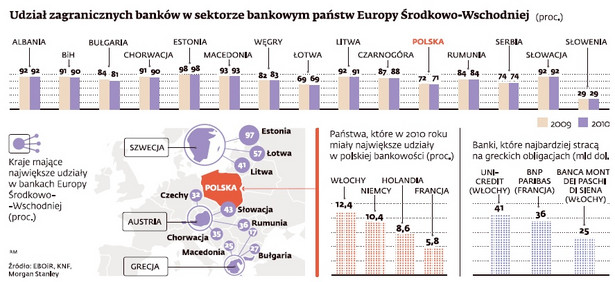 Udział zagranicznych banków w sektorze bankowym państw Europy Środkowo-Wschodniej