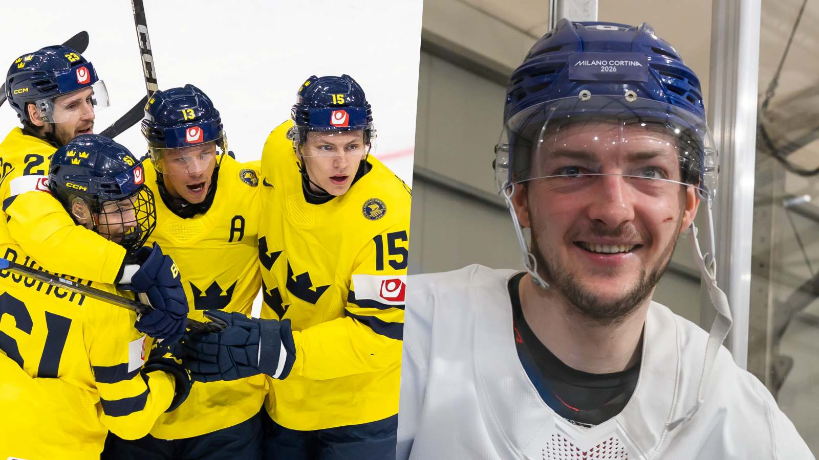 Švédski hokejisti na MS v hokeji 2026 a hokejista Oliver Okuliar. 