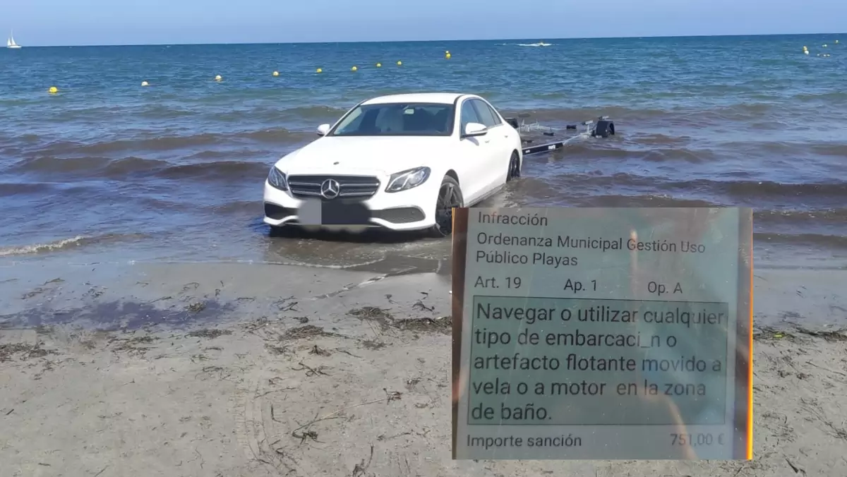 Chciał wyciągnąć łódź z wody, ale w konsekwencji utknął swoim Mercedesem na plaży