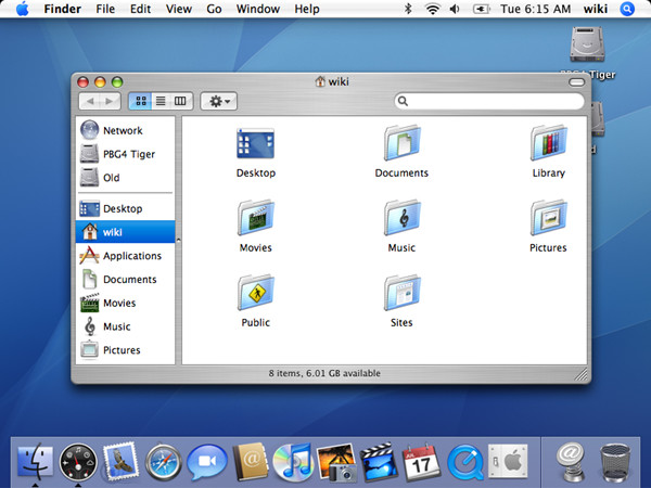 Mac OS X 10.4 Tiger (rok wydania: 2004)