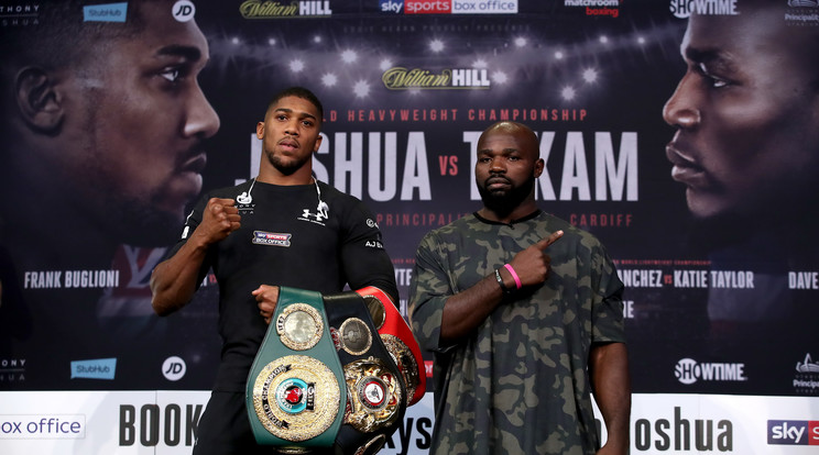 Anthony Joshua (balra) szeretné gyorsan lezárni a Carlos Takam elleni mérkőzést /Fotó: Profmedia-Reddot