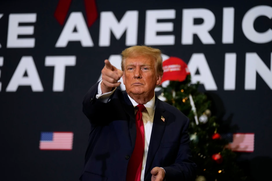 Donald Tramp na skupu u Voterluu, Ajova, 19. decembra