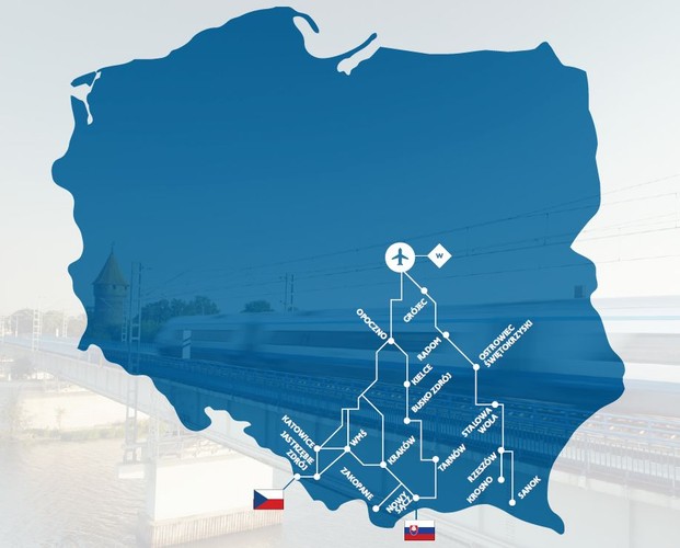 Szósta szprycha to szybszy transport pomiędzy Warszawą, Grójcem, Radomiem, Ostrowcem Świętokrzyskim, Stalową Wolą, Rzeszowem i Sanokiem. Inwestycje na tym odcinku będą oznaczały powstanie 256 km nowych linii oraz modernizację 269 km starych. Czas przejazdu z stolicy do Radomia skróci się o ok. połowę (z prawie dwóch godzin do godziny), zaś do Rzeszowa z obecnych 4 h i 3 min do 2 h i 15 min. <br><br>

Siódma szprycha swoim zasięgiem obejmie takie miasta, jak Warszawa, Opoczno, Kielce, Tarnów, Kraków, Zakopane, Katowice czy Jastrzębie Zdrój. Inwestycje w tym regionie będą się wiązały z powstaniem 274 km nowych linii oraz modernizacją 367 km linii istniejących. Czas przejazdu z Warszawy do Kielc zmniejszy się prawie trzykrotnie (ponad 3 godzin obecnie do 1 h i 10 min), zaś do Krakowa i Katowic z prawie dwóch i pół godziny obecnie do półtorej godziny. <br>
Źródło: Materiały prasowe CPK