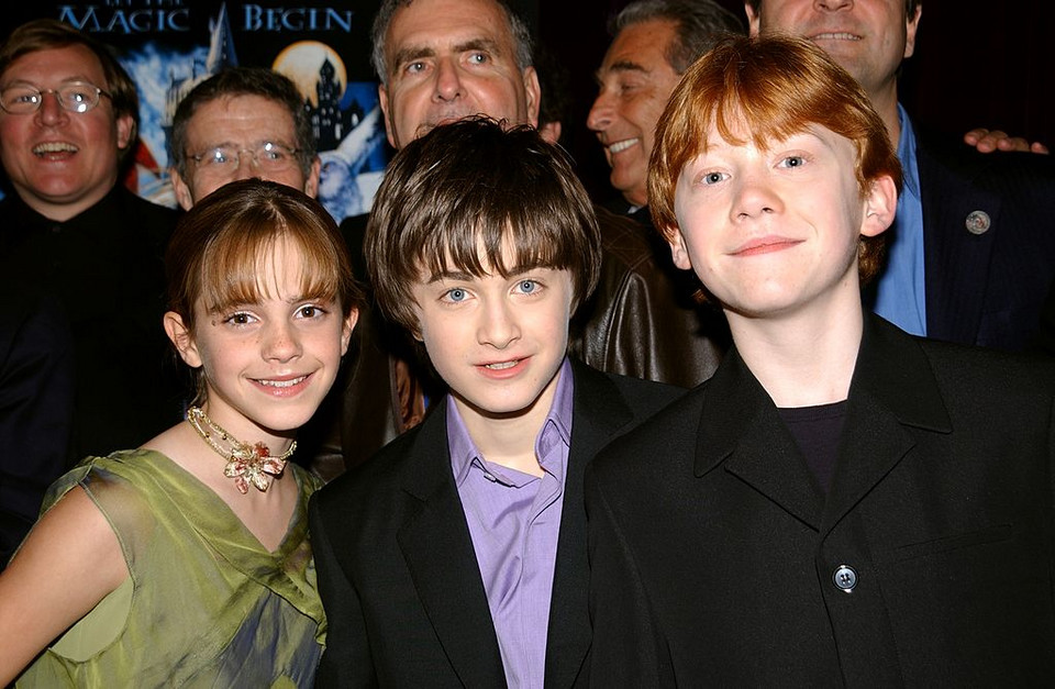 Emma Watson (Hermiona Granger), Daniel Radcliffe (Harry Potter) i Rupert Grint (Ron Weasley)
