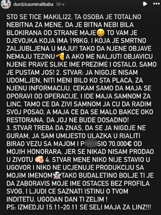 Objava Asmina Durdžića