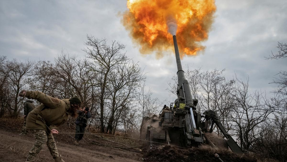 Ukraińska pozycja ogniowa w obwodzie chersońskim