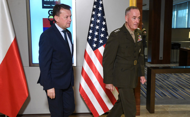 Spotkanie szefa MON Mariusza Błaszczaka i przewodniczącego kolegium szefów sztabów sił zbrojnych USA gen. Josepha Dunforda.