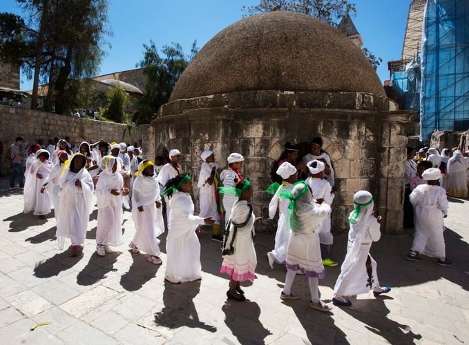Etiopscy chrześcijanie świętują Niedzielę Palmową w Jerozolimie
