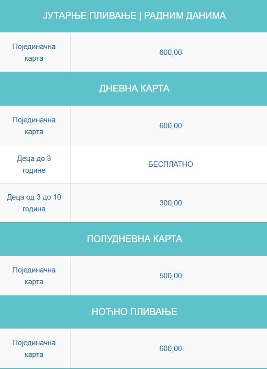 Cene karata na Tašmajdanu