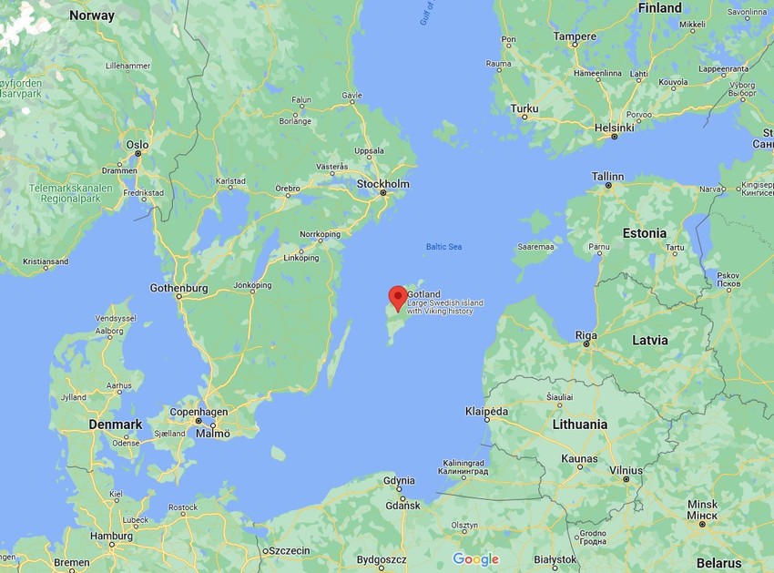 Gotland na mapi