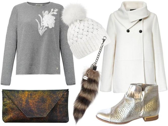 Płaszcz- Hera/hera.com.pl, breloczek- Gena/gena.pl, czapka- Gena/gena.pl ,torebka- Antbag by ania/antbags.pl ,buty- Follow me/followmebutik.pl ,bluza - LeMONADA/lemonada.eu