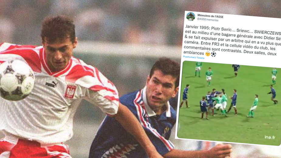 Piotr Świerczewski i Zinedine Zidane pobili się na boisku (fot. twitter.com/ASSEmemories)