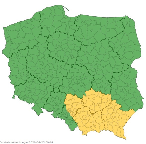 Ostrzeżenia 25 czerwca