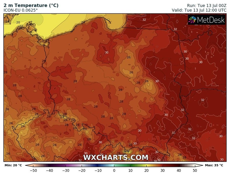 We wtorek temperatura osiągnie i przekroczy 30 st. C