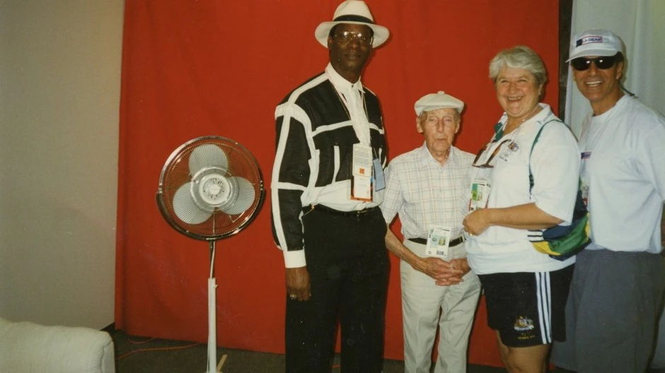 Bob Bimon, olimpijski prvak u skoku u dalj, Štukelj, plivačica Don Frejzer (osam olimpijskih medalja) i plivač Mark Špic (devet zlatnih medalja) | Foto: Dolenjski muzej