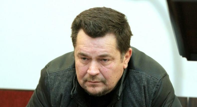 Evaldas Rimasauskas is pictured in district court in Vilnius in May 2017