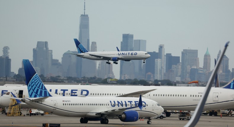 United Airlines planes at Newark Liberty International Airport.Justin Sullivan/Getty Images