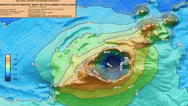 Wizualizacja wulkanu Kolumbo