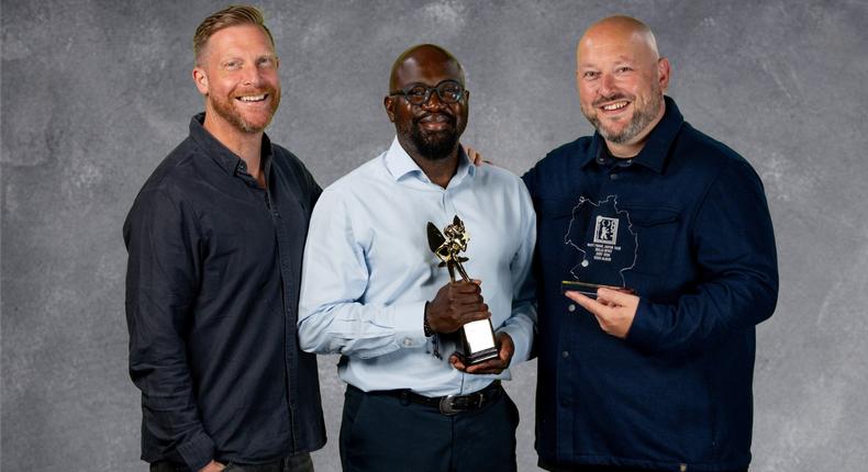 L-R: Vote True's director, David Symmons; voiceover actor and producer, Toyin Elebe; and director of photography, Mark Goodhew