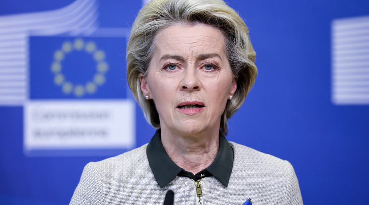  Ursula von der Leyen, az Európai Bizottság elnöke Brüsszelben, Mario Draghi olasz miniszterelnökkel tanácskozott / Fotó: MTI EPA