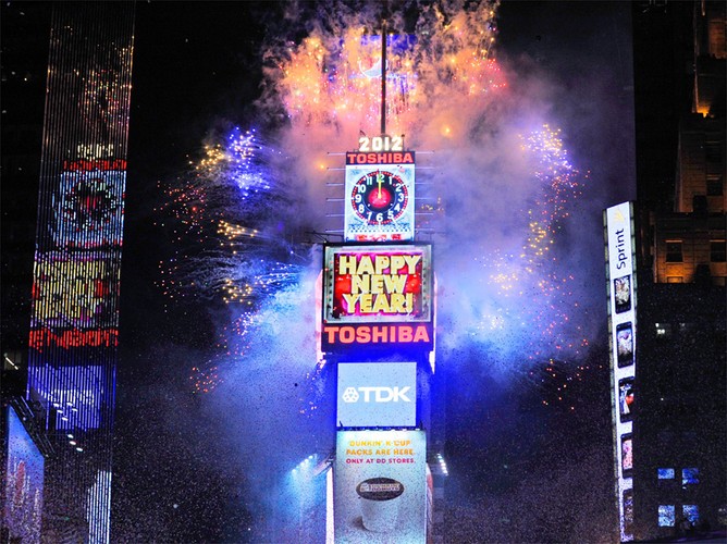 Sylwestrowa zabawa na Times Square w Nowym Jorku