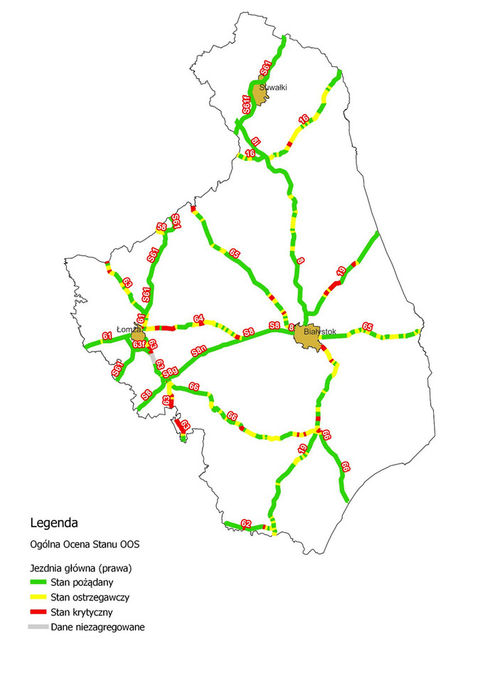 Stan dróg w Polsce - woj. podlaskie