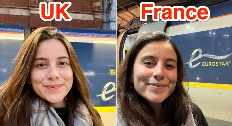 Insider's reporter traveled on the Eurostar on a $45 ticket from London to Paris, left, and later returned on a $136 ticket, right.Maria Noyen/Insider