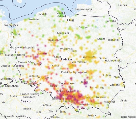 Polska smog 18 grudnia