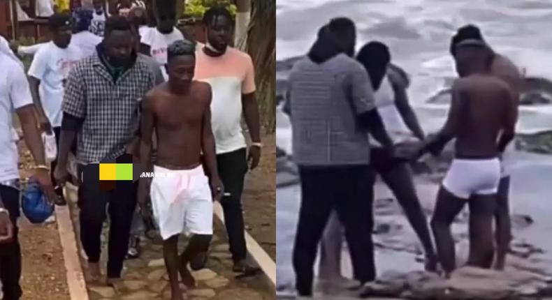 Shatta Wale and Medikal go for 'sea bath ritual' after release from  prison (WATCH)
