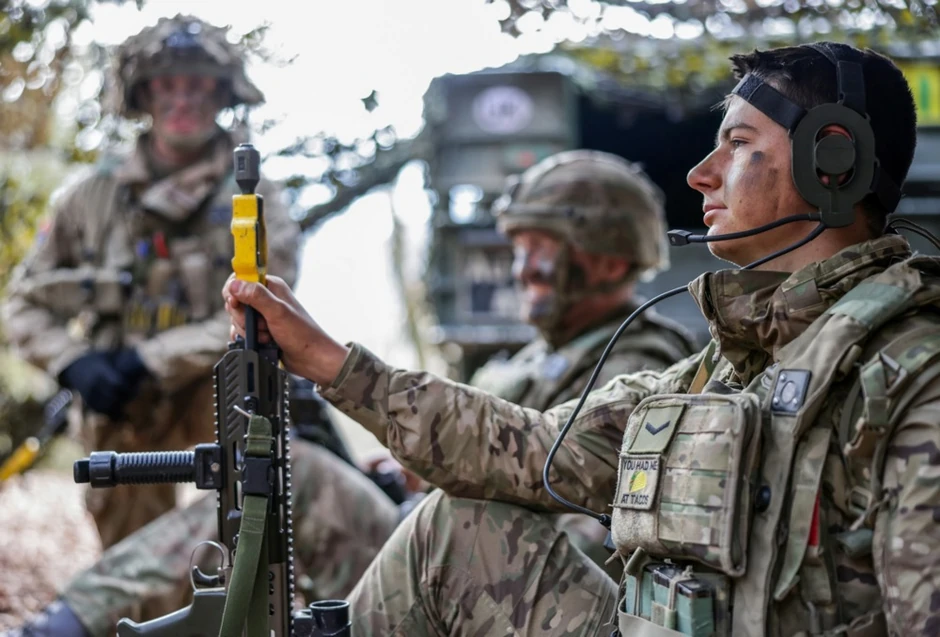 Britanski vojnici na vežbi u Hohenfelsu u Nemačkoj 12. marta