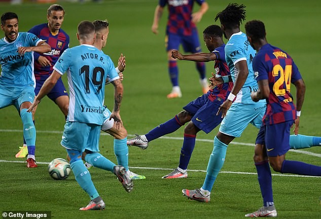 Chidozie Awaziem could only watch as Ansu Fati scored Barcelona's first goal in the 2-0 win over Leganes (Getty Images)