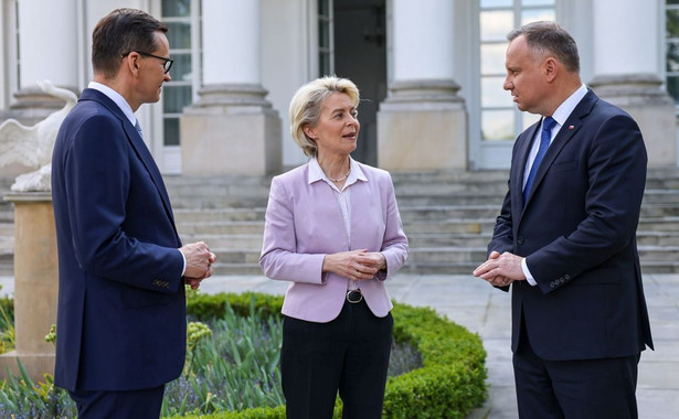 Ursula von der Leyen, Mateusz Morawiecki i Andrzej Duda