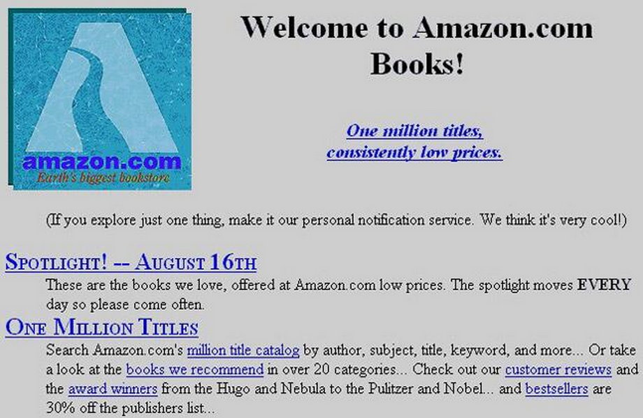 Amazon: August 16, 1995