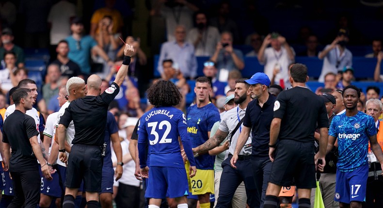 Thomas Tuchel took exception to the decisions made by referee Anthony Taylor in the Chelsea vs Tottenham Hotspur game (IMAGO/PA Images)