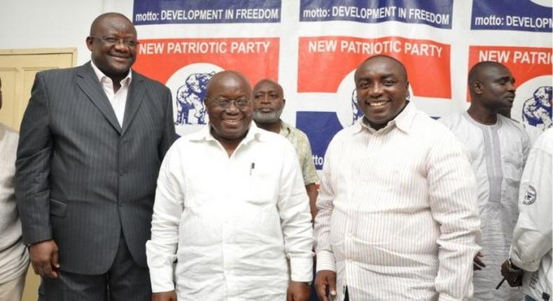 National Chairman Paul Afoko, Nana Akufo-Addo, and General Secretary, Kwabena Agyapong