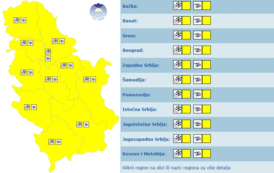 Meteoalarm za 31. decembar