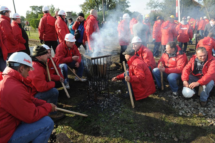 Protest górników