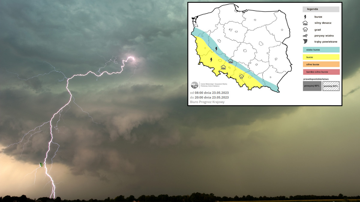 Pogoda na wtorek, 23 maja. Koniec spokoju. Do Polski wkroczą ulewy i burze