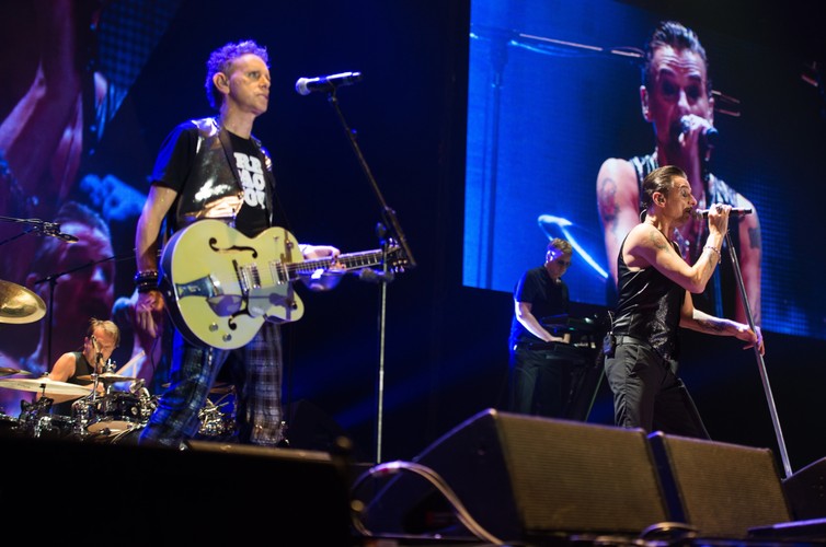 Depeche Mode podczas koncertu w Łodzi