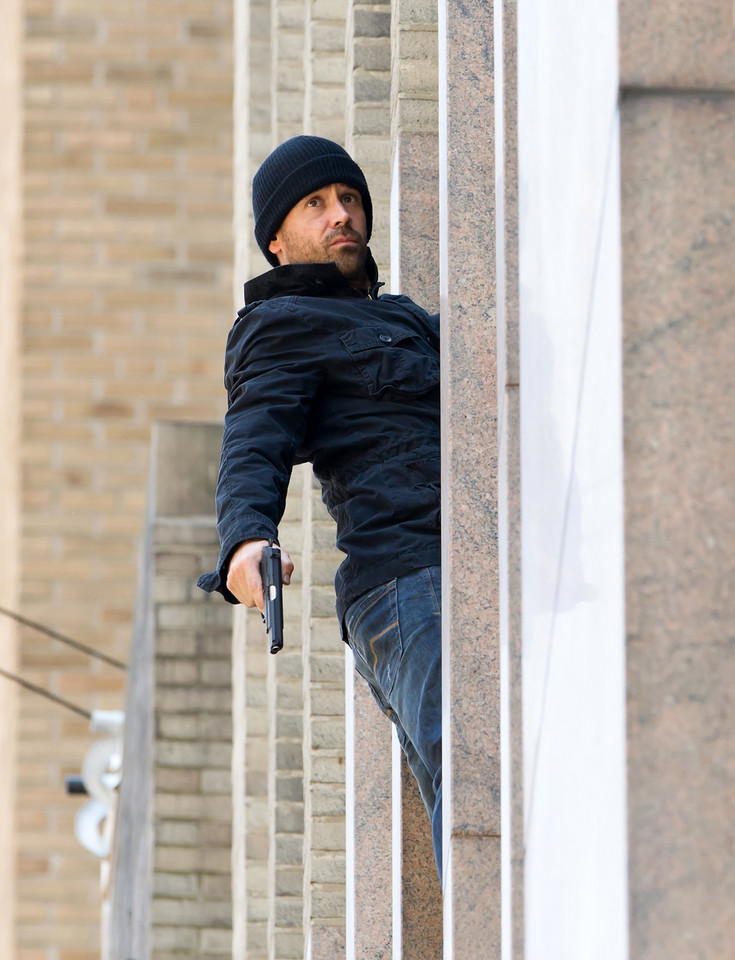 Colin Farrell na planie filmu "Dead Man Down"