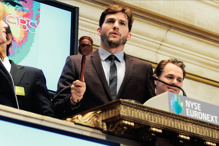 Ashton Kutcher na NYSE, fot. Future Image/Zumapress.com 