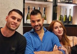 Filip Živojinović sa bratom i sestrom