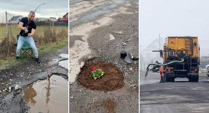 Szok! Tym sposobem w cztery dni załatwił załatanie dziurawej ulicy!