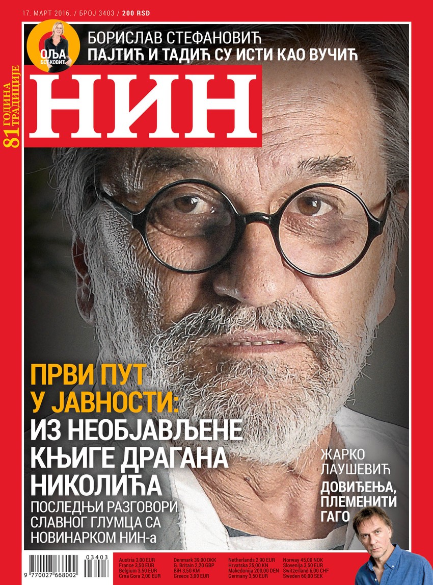 Najnovije izdanje NIN 3403, naslovna strana