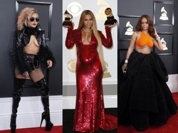 Ciężarna Beyonce, wulgarna Gaga, olbrzymia Rihanna i inne gwiazdy na gali Grammy. FOTO